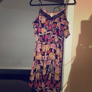 Cold shoulder printed dress